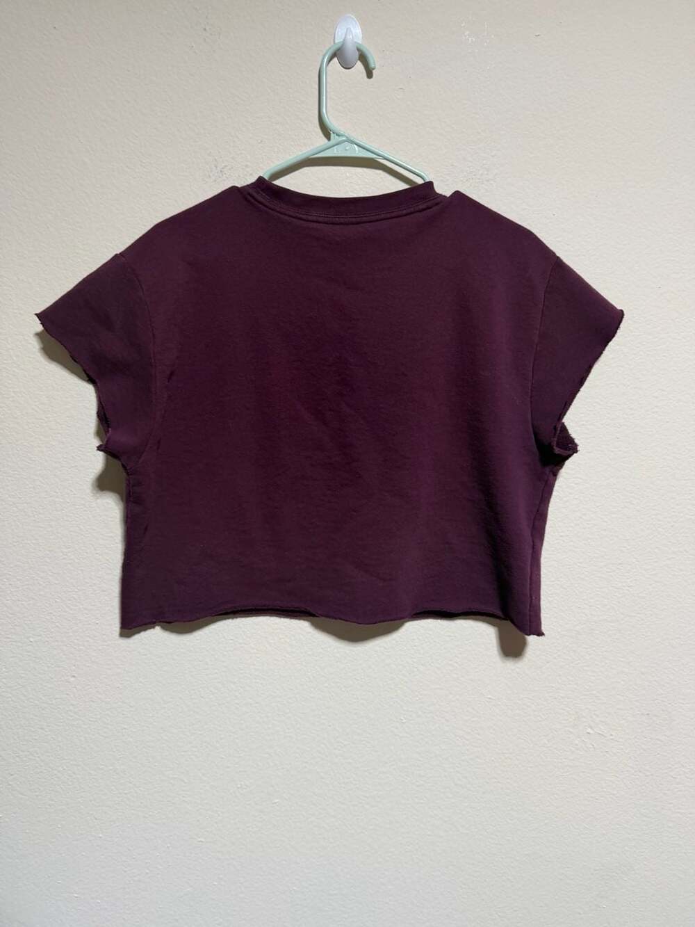 Victoria's Secret PINK Maroon Raw Edge Crop Sweatshirt Size M - Picture 4 of 4